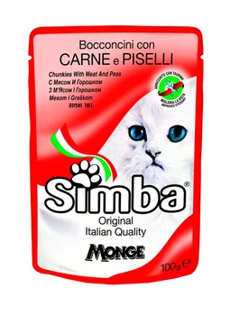 

SIMBA SIMBA for adult cats with meat and peas 100g