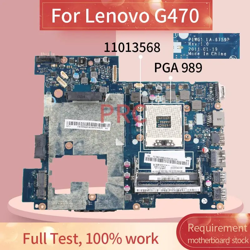 Placa-mãe do Portátil para Lenovo Notebook Mainboard Piwg1 La-6759p 11013568 G470 Hm65 - Imagem 2