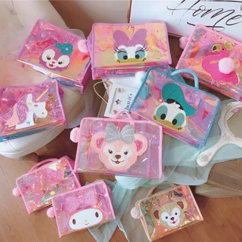 

Cartoon Duffy Bear Stellalou Unicorn Flamingo Hello Kitty My Melody Daisy Pvc Cosmetic Bags Storage Mesh Bag Beach Bag Wash Bags