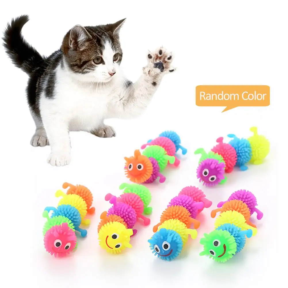 

Hot Pet Cat Decompression Doll Fun TPR Rubber Simulation For Caterpillar Fun Toy Environmentally Safe And Non-Toxic Random Color