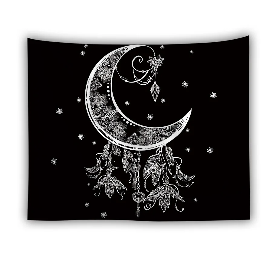 

Moon Dream Catcher Tapestry Wall Fabric Divination Boho Decoration Home Decor Wall Cloth Tapestries Mandala Background Carpet