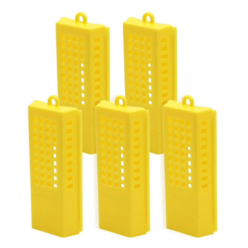 5PCS Beekeeping Transport Cages Yellow White Bees Queen Post Room Cage Plastic King Prisoner Bee Apiculture Tools | Дом и сад