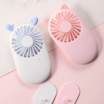 

New Pattern Mini Fan Cute Portable Handheld USB Chargeable Desktop Fans 3 Mode Summer Cooler For Outdoor Office Desk Stand Fan