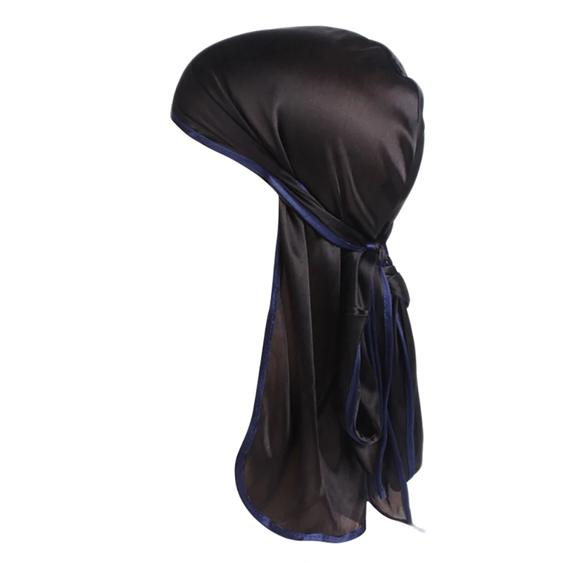 Doo Rags длиннохвостая шелковистая шапка-тюрбан, повязка на голову, бандана, шелковый атлас, Длиннохвостый Скорпион, Пиратская Кепка, головные уборы, аксессуары для одежды - Цвет: E