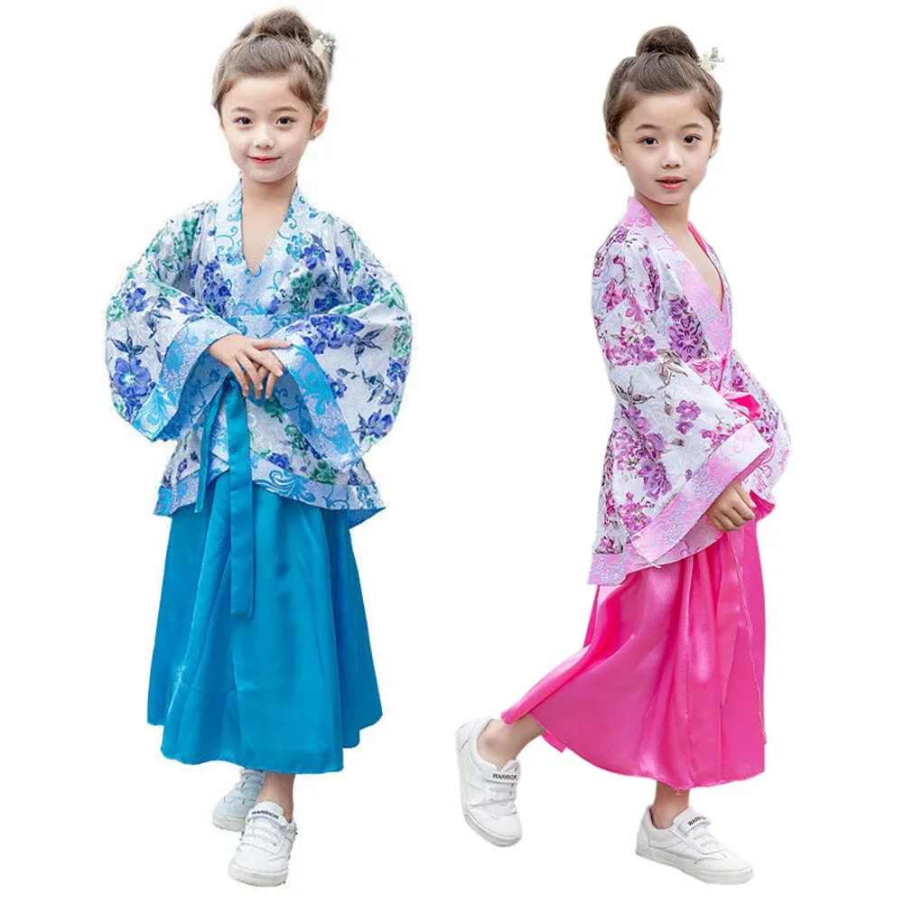 Китайский костюм Hanfu для девочек Детское платье Mulan Одежда традиционного