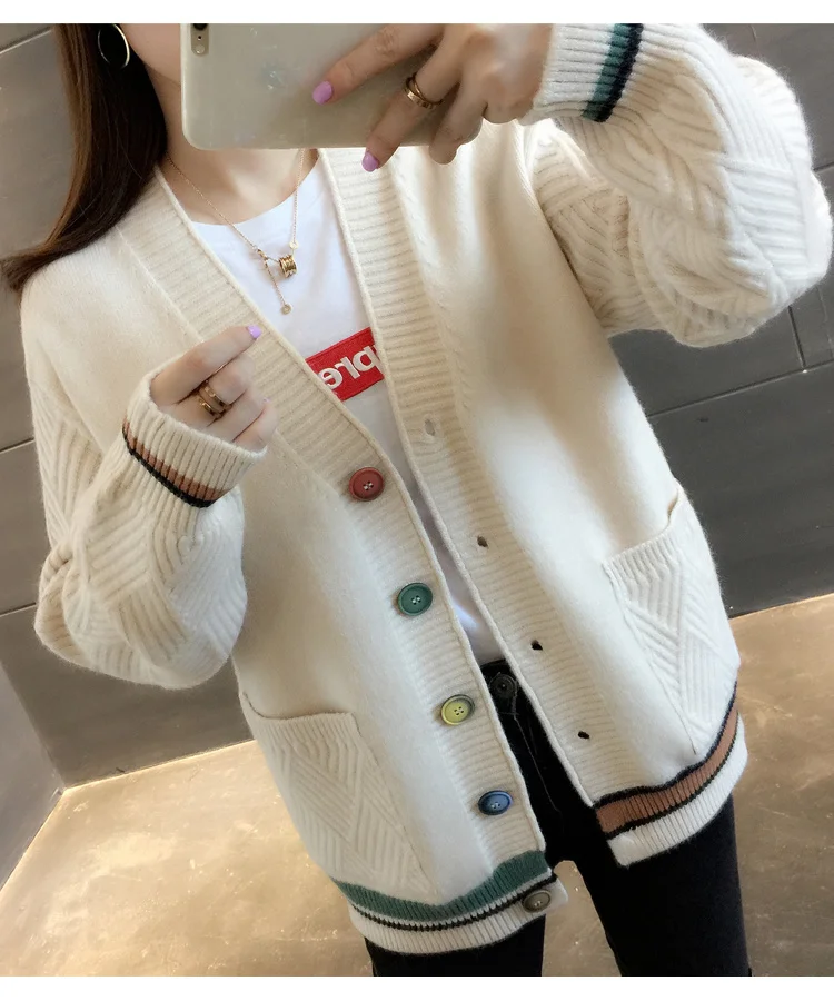 Online Celebrity Sweater Coat Women's 2021 Spring and Autumn New Korean Style Loose Short Student Western All-Matching |