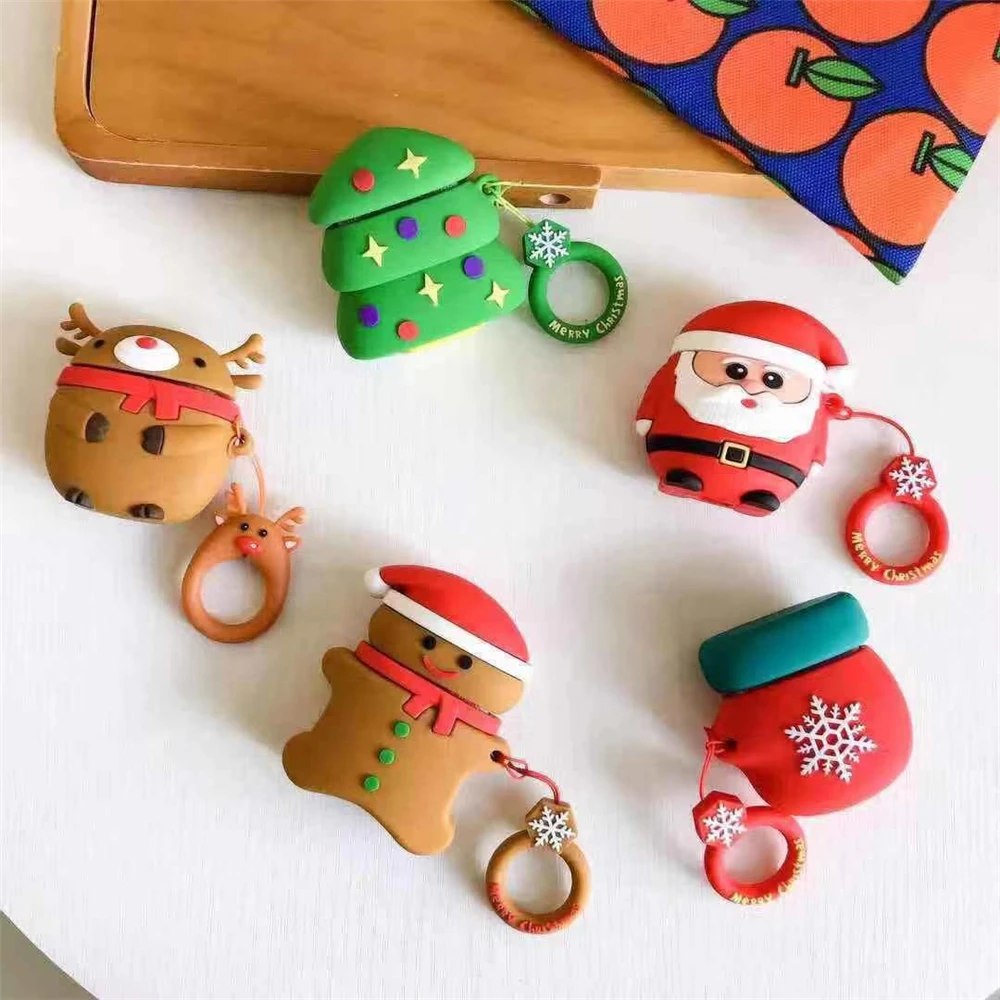 Natale Per Airpods Custodia Cover Cartoon In Silicone Per Apple Airpods Cover Accessori Per Auricolari Per I500 I100 Tws Airpods Clone