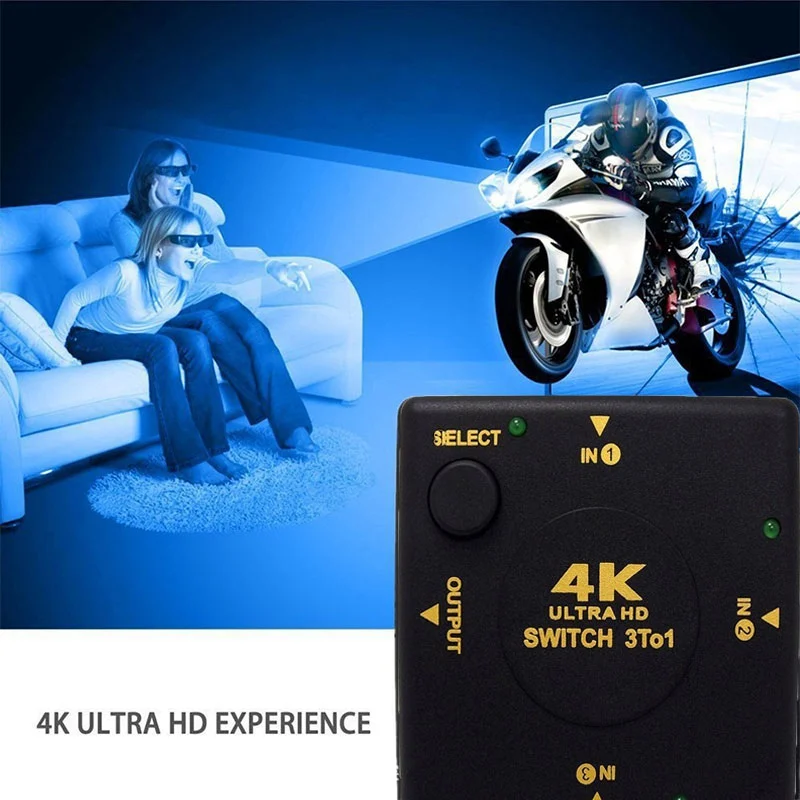 Видеопереключатель 1080P 4K * 2K HDMI сплиттер 3 входа 1 выход концентратор для DVD HDTV Xbox PS3