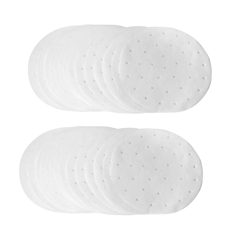 Premium Perforated Parchment Air Fryer Paper Liners - 7 Inch 200 Eco-Friendly Pack -For Bamboo Steamer Steaming Basket |