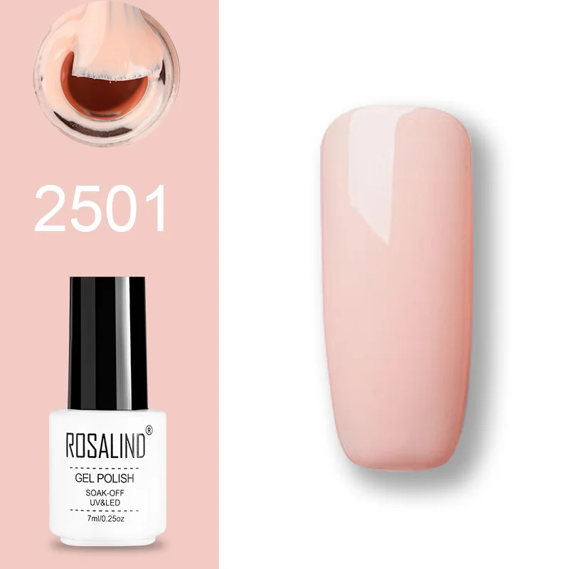 ROSALIND набор гель-лаков UV Vernis полуперманентный праймер верхнее покрытие 7 мл полигель-лак для маникюра - Цвет: GN43-ROSALIND