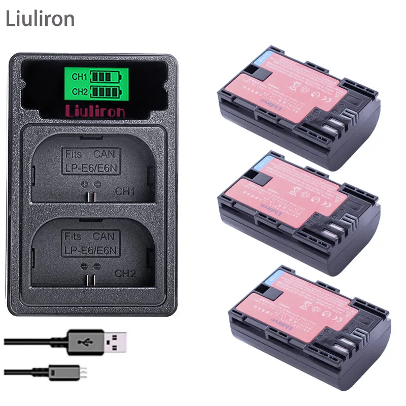 

LPE6N LP E6 LPE6 LP-E6 LP E6N LP-E6N Battery 2650mAh For Canon EOS 5DS R 5D Mark II 5D Mark III 6D 7D 80D EOS 5DS R Camera