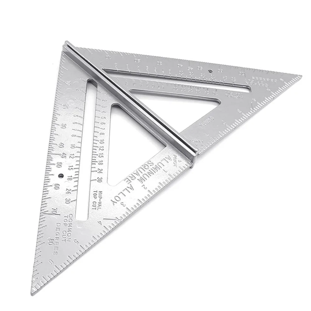 7 дюймов алюминиевый сплав треугольник Угол транспортир измерительная линейка квадраты деревообрабатывающие измерительные инструменты, линейки