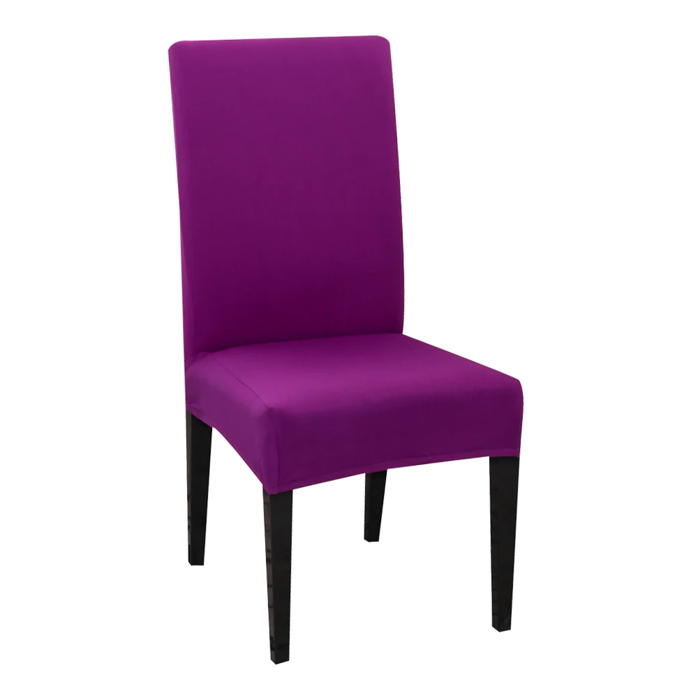 1/2 шт., современный однотонный Чехол для стула, покрытие для обеденного сиденья, покрытие для отеля, спандекс, Эластичные Свадебные банкетные чехлы для стульев - Цвет: candy purple