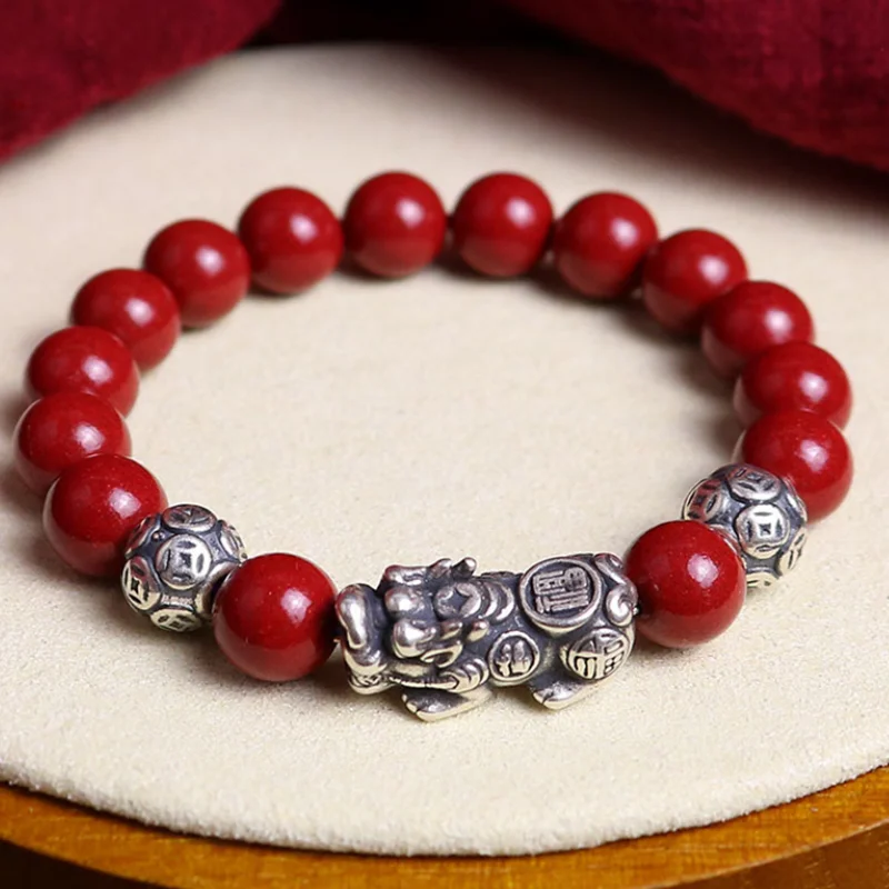 S999 Retro Pixiu Feng Shui Gift High content purple gold sand  Bracelet for man and women Handmade good Lucky Amulet Jewellery