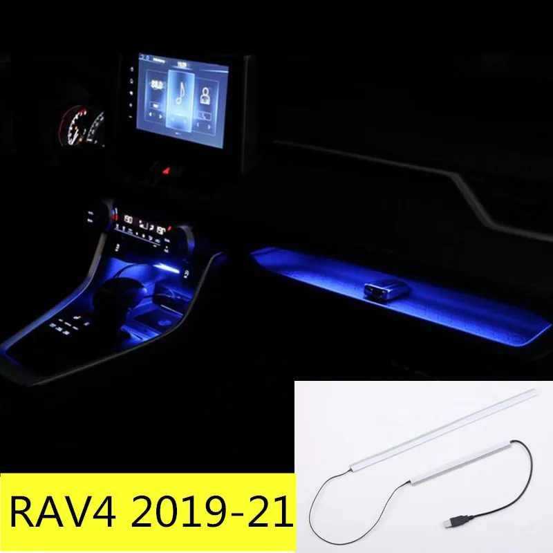 

FOR Toyota RAV4 2019 2020 Car Center Console Atmosphere Lamp LED Dashboard Atmosphere Light Strips Interior Decorative Lights