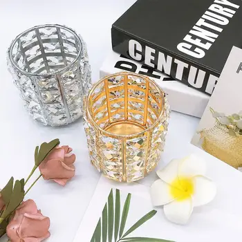 

Makeup Display Organize 4 Grid Cleaning Exquisite Crystal Vanity Countertop Cosmetic Brush Holder Handcrafted Storage Case Comb