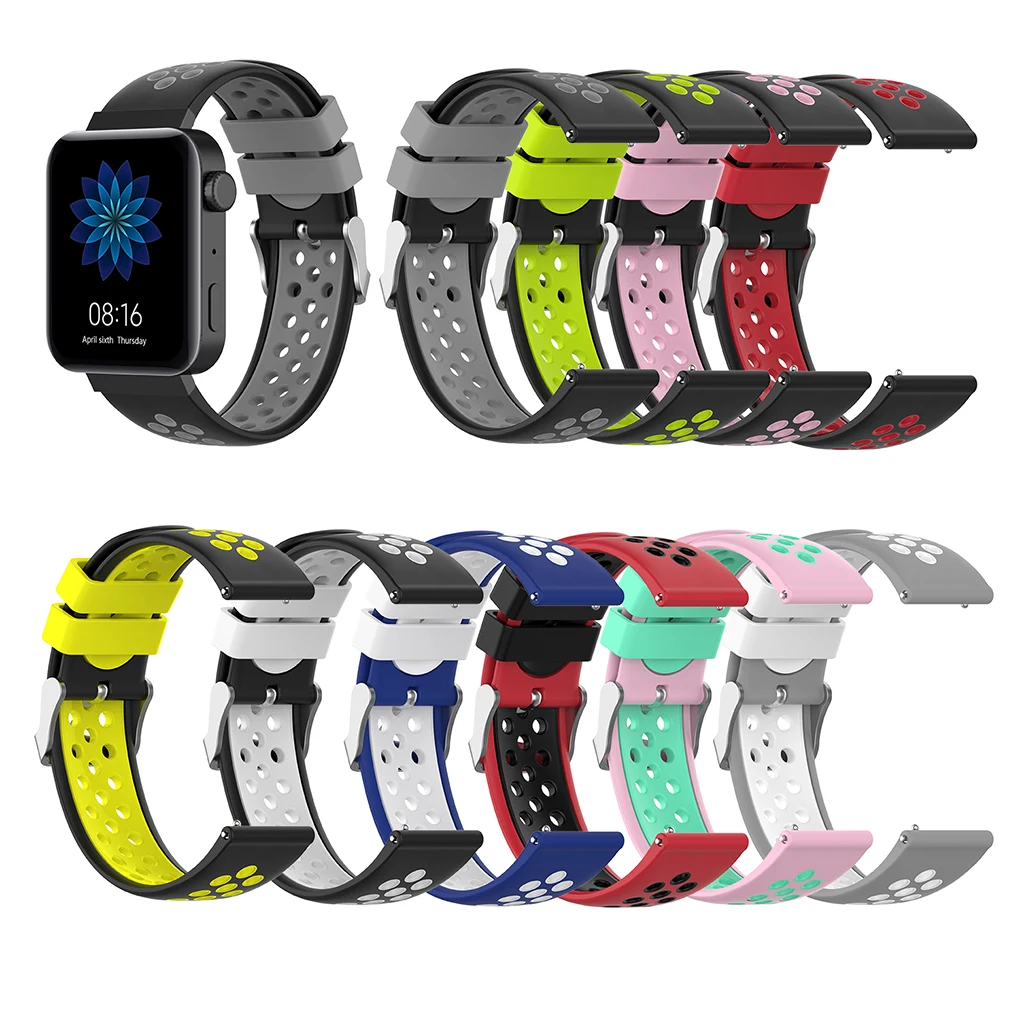 

5.5-8.5 inch 18mm Silicone Sports Breathable Strap for Mi Watch Smartwatch Band Bracelet Strap Replacement for Xiaomi Mi Watch