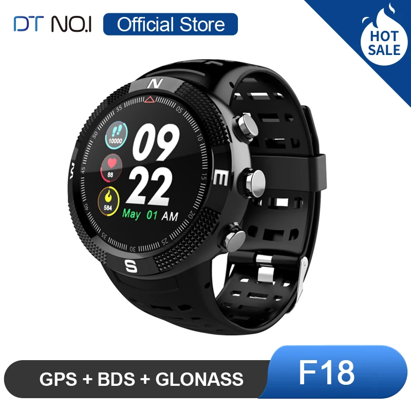 Ceny DTNO. I nr 1 F18 GPS BDS GLONASS 3 satelity globalny system pozycjonowania tętna bluetooth 4.2 inteligentny zegarek sportowy Smartwatch