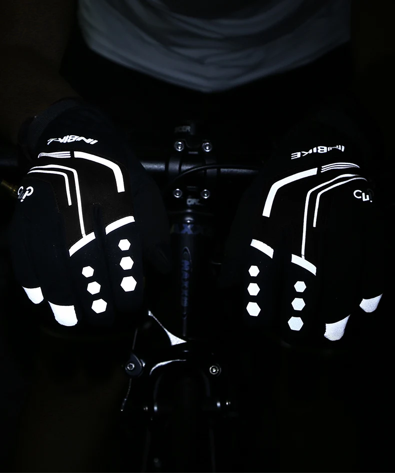 INBIKE велосипедные перчатки полный палец Открытый Спорт ударопрочный MTB велосипед Сенсорный экран перчатки для мужчин и женщин велосипед 5 мм пальмовый гель перчатки