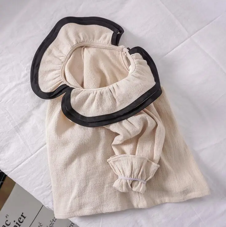 

2019 New Style Girls Ruffles Shirt Autumn Cotton Linen Fashion Girls Blouse 2-7t PX970