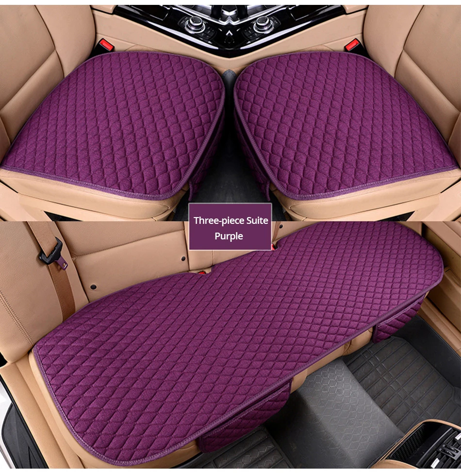 AUTOYOUTH Car Seat Covers Front/ Rear/ Full Set Choose Car Seat Cushion Linen Fabric Car Accessories Universal Size Anti-slip