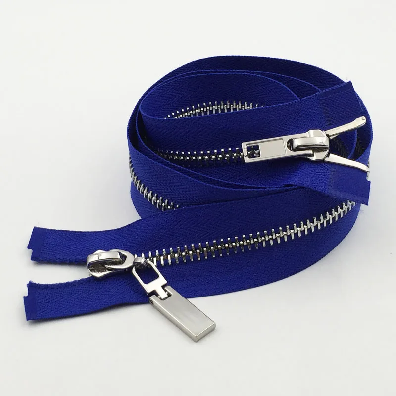 royalblue 1 шт. Meetee 80/100/120 см автоматический металлический замок молния двойной слайдер застежки-молнии для куртки пальто DIY сумка Аксессуары для шитья одежды ZA157 - Цвет: royalblue