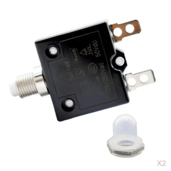 2X 30Amp Circuit Breaker Overload Protector Switch + Clear Waterproof Cap
