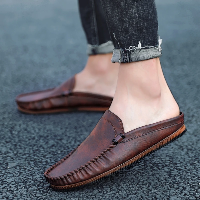 mens backless loafers