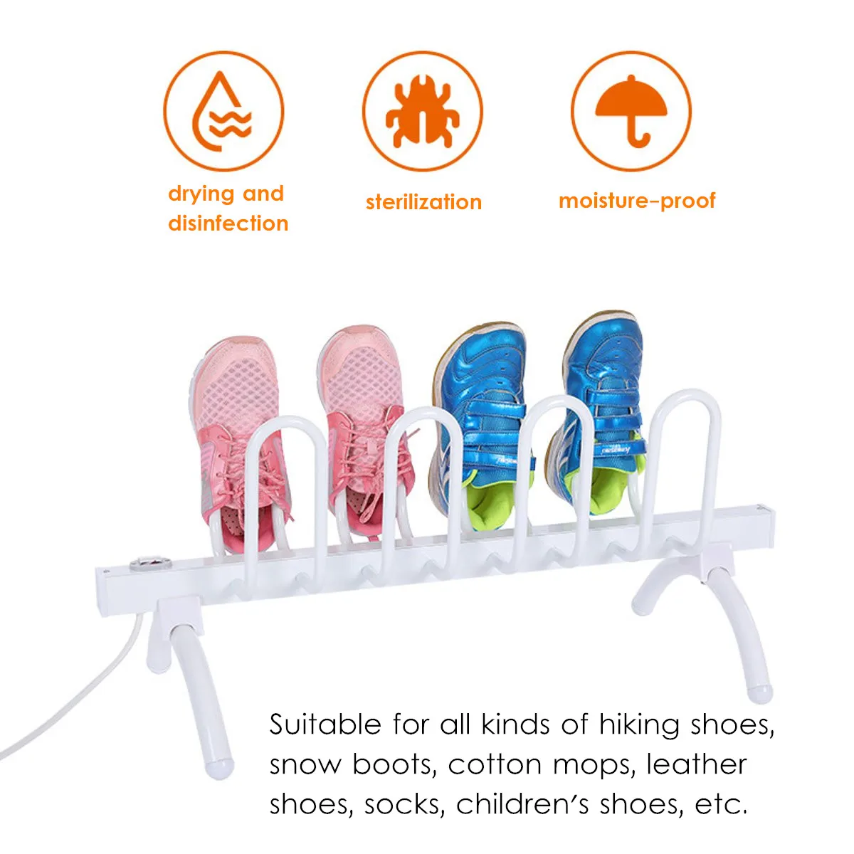 220-240V Electric Shoes Dryer Deodorizer Sterilization Drying Machine Shoes Rack Organizer Portable