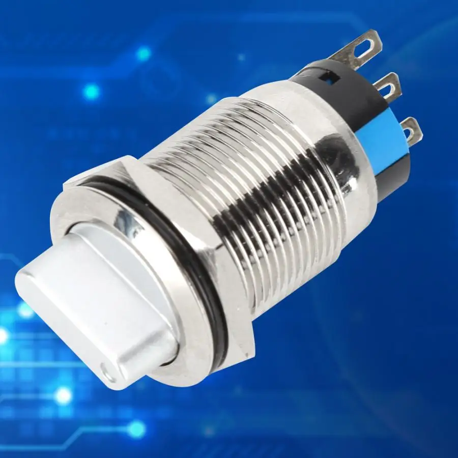 40pcs Self-Locking Button Switch,BEM-19-31 3-Position Knob Switch Waterproof Rotate Switch with Self-Locking