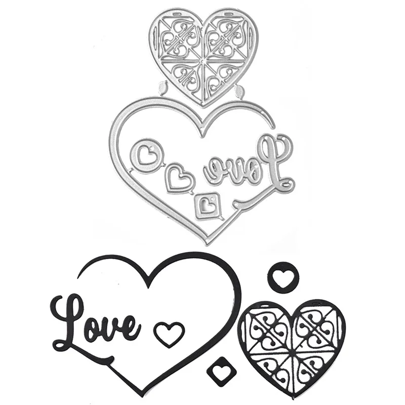 

YaMinSanNiO Love Letter Metal Cutting Dies New Heart Alphabet Scrapbooking For Making Cards Decorative Embossing Crafts Stencils