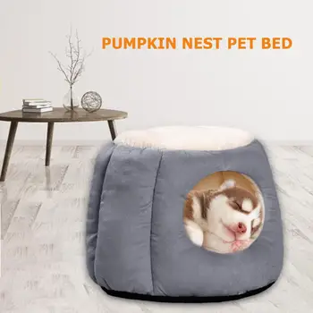 

Cat Dog Round Sleeping Warm Nest Arctic Velvet PP Cotton Washable Soft Plush Kitten Puppy House Pet Foldable Supplies
