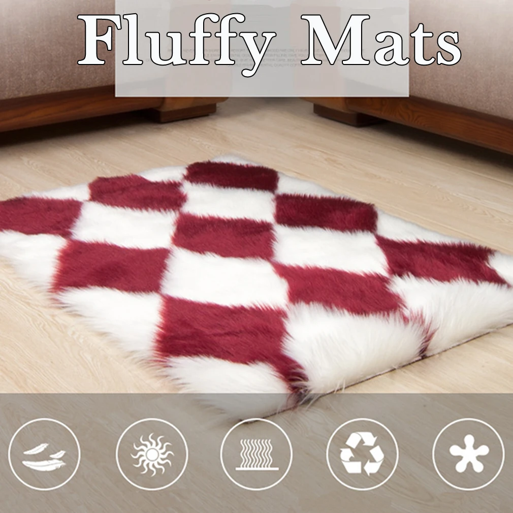 Пушистый Ковер прямоугольной формы ковры искусственный мех коврики для гостиной спальни