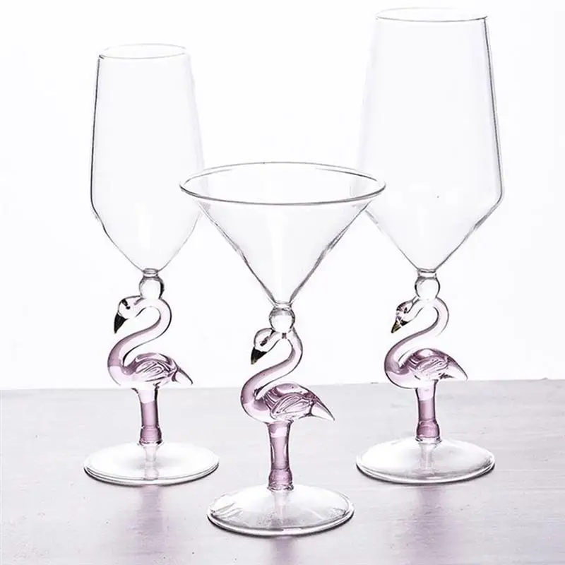 1Pc Decorative Flamingo Shape Wine Glass For Home Bar Restaurant Cocktail Bordeaux Goblet | Дом и сад