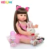 Hot Selling 55 cm Bebe Doll Reborn Toddler Girl Pink Princess Very Soft Full Body Silicone Beautiful Doll Real Touch Toy Gifts ► Photo 2/6