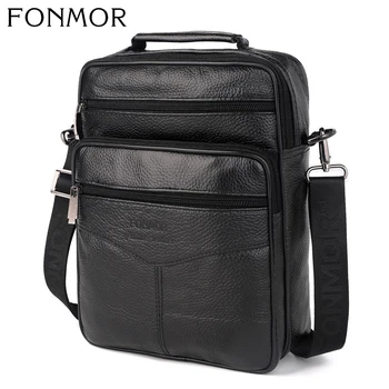 

FONMOR Genuine Leather Men's Messenger Bag Small Shoulder Bag Handbag High Quality Flap Phone Crossbody Bags Men Purses Handbags