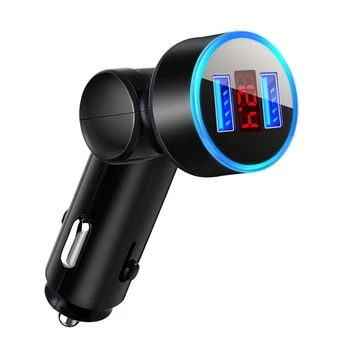 

5V 3.1A Led Dual USB Auto Rotatable Digital Multifunction Voltage Display Car Charger Adapter Fast For Phone ABS Practical