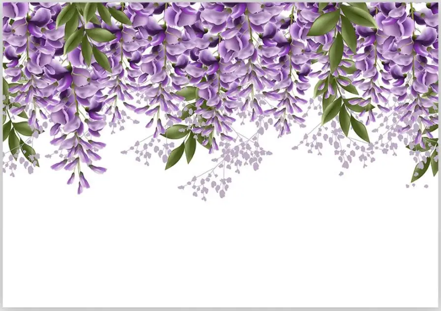WDBH custom mural 3d photo wallpaper Forest lilac flowers tv background painting home decor living room wallpaper for walls 3 d