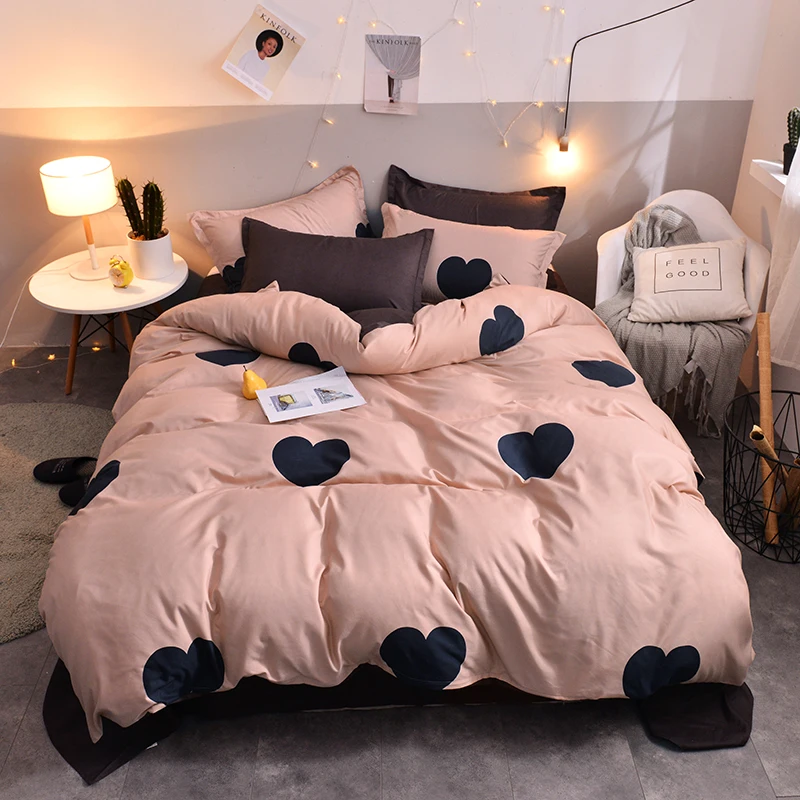 

Stripe Bedding Set Nordic Duvet Cover Couple Bed Quilt Cover Simple Bed Sheet Single Double Queen King Size 4 pcs Bed Linens