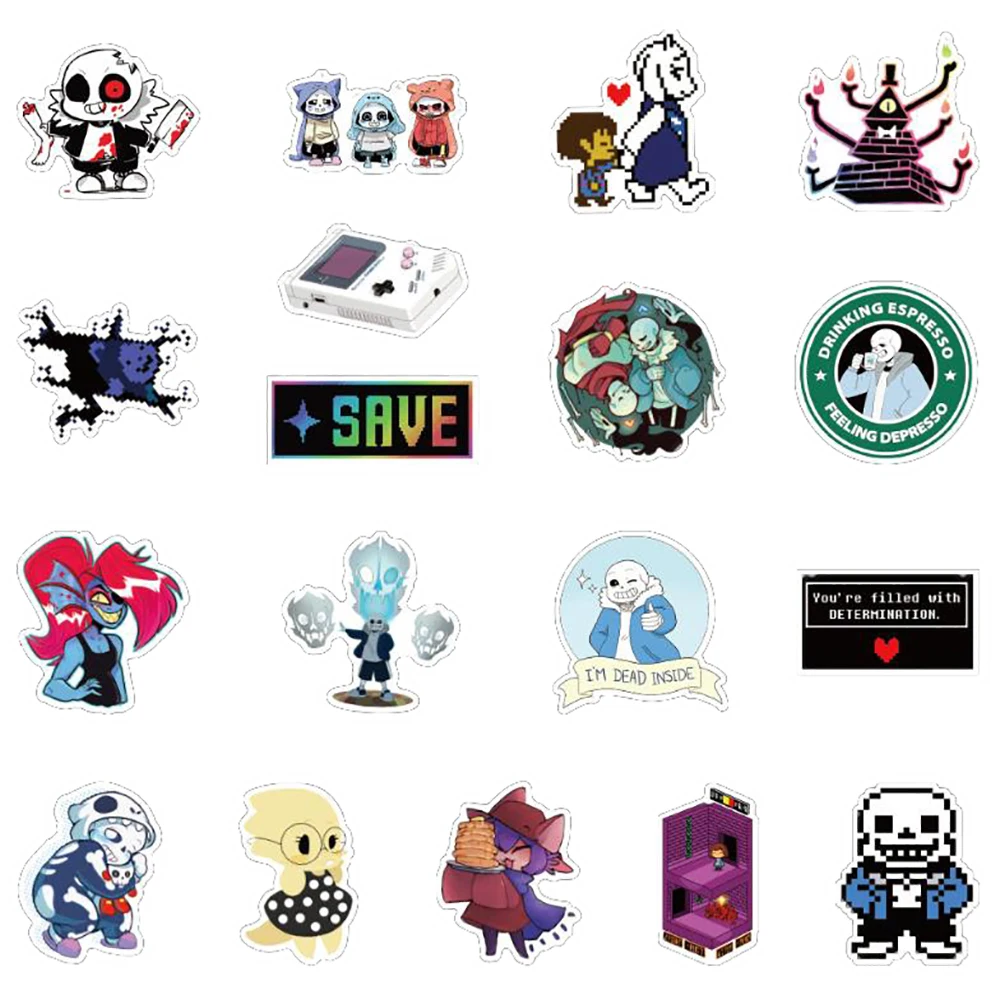 Undertale Game Stickers DIY Snowboard Laptop Fridge Luggage Waterproof Graffiti Fun 10/30/50PCS Kid Toy Decals Gift