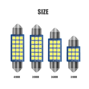 

4PCS Car Festoon 36/41MM 9/15/18SMD 3030 LED Bulb CANBUS C5W License Plate Light Lamp Interior Dome Reading Lights