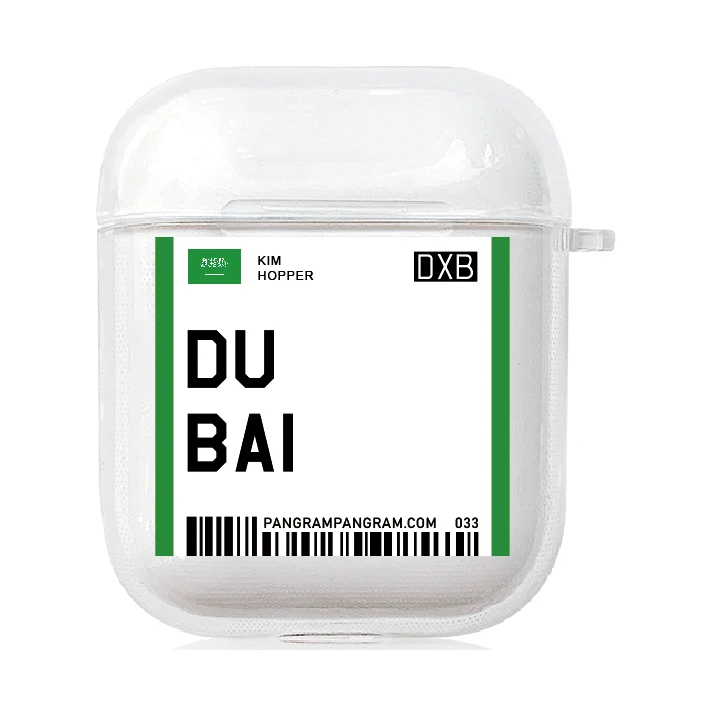 Dubai Модный чехол для Авиаперелета с крючком для Apple AirPods 2& 1 Pro, мягкий чехол для зарядки из ТПУ, беспроводной Bluetooth, чехол для наушников, посадочный талон - Цвет: Dubai