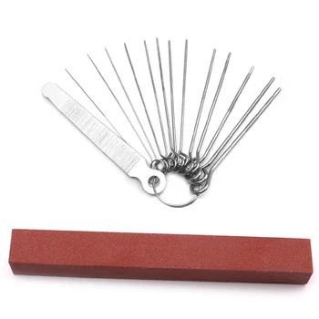 

Guitar File Kit Set 13 Different Size Needles Files Flat File Grinding stone for for Guitar Mandolin Bass String Groove Slot