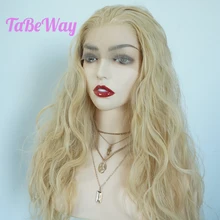 TaBeWay светлые синтетические парики на кружеве, волнистые длинные волосы, стойкие, без клея, с естественной линией волос для женщин