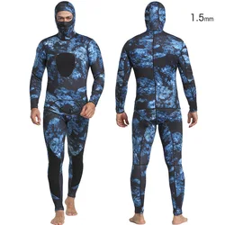 1.5mm Two Pieces Scuba Neoprene Camouflage Diving Hunting Fishing Suit Waterproof Warm UnderWater Snorkeling Surfing Wetsuit