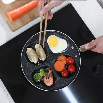 

Non Stick Frying Pan for Eggs Ham Pancake 24cm Four-hole Omelet Pan No Oil-smoke Breakfast Grill Pan Multi-function Cooking Pot