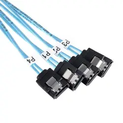 Câble de transmission de données du disque dur de 50cm et 12 Gbps, de MINI SAS SFF 8087 vers SATA et de MINI SAS 4I SFF 8087 36P vers SATA 7P, avec 4 câbles de sortie, 
