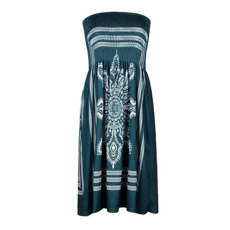 2020 Women Sexy Floral Casual Ethnic Style Summer Dress Beach Sundress Off Shoulder Boho Dresses Vestidos Femme | Женская одежда