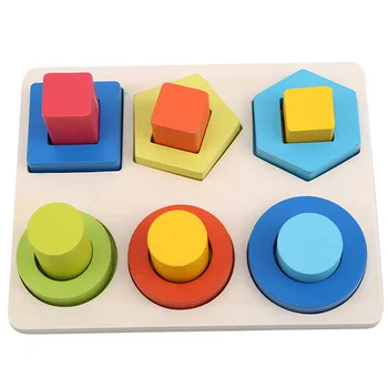

Baby Toys Kids Educational Wooden Geometric Sorting Board Montessori Kids Educational Toys Building Puzzle Toy For Children Gift