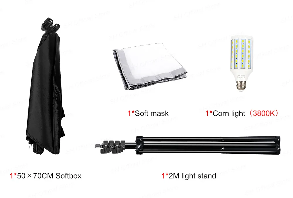Kit Softbox Lighting System, 50x70cm, Soft Box,